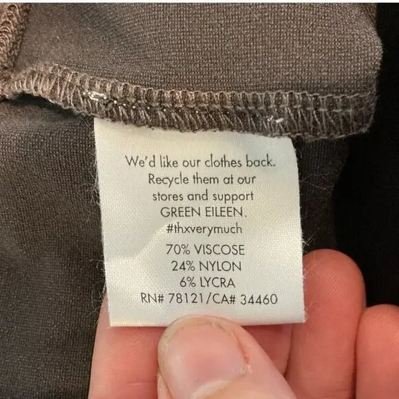 Eileen Fisher Womens Pullon Straight Leg Pants Size XL Mousse Brown Stretchy - Picture 6 of 7